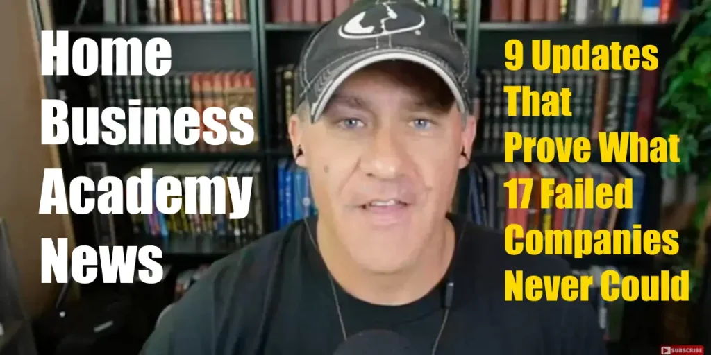 image of Paul Hutchings and writing Home Business Academy News The 9 Update Messages promoting the Home Business Academy Updates