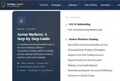 image of the Aeron Markets step by step guide to begin the vetted copy trading process