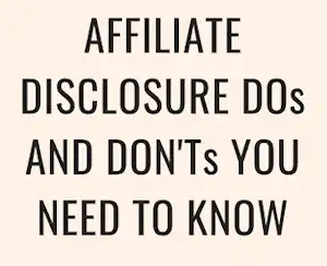 image showing writing about FTC affiliate disclosure