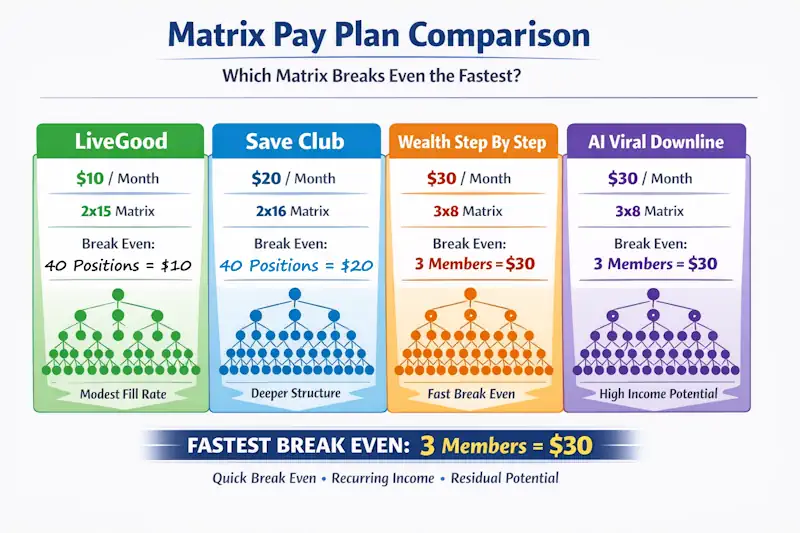 matrix compensation plans comparison chart