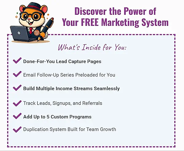 MLMLead Pro Team Building Machine Viral Promotion System what;s inside image