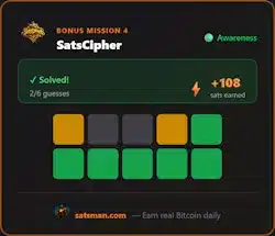 image of bonus mission SatsCipher to be completed for earning satoshis